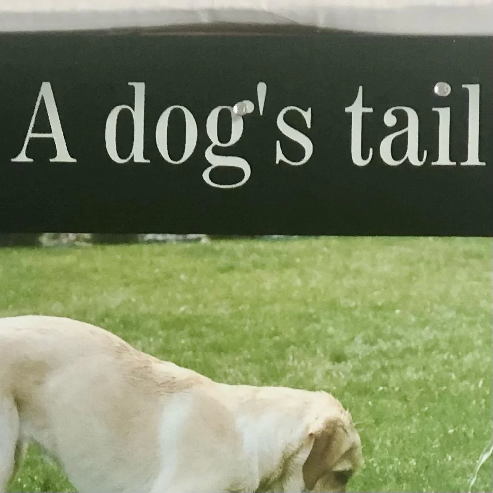 Christmas Pet Dog black glossy picture frame A Dogs Tail Never Lies 4” x 6”